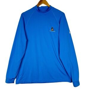 Under Armour  Performance Pullover Shirt Top Large Blue Long Sleeve Logo Active
